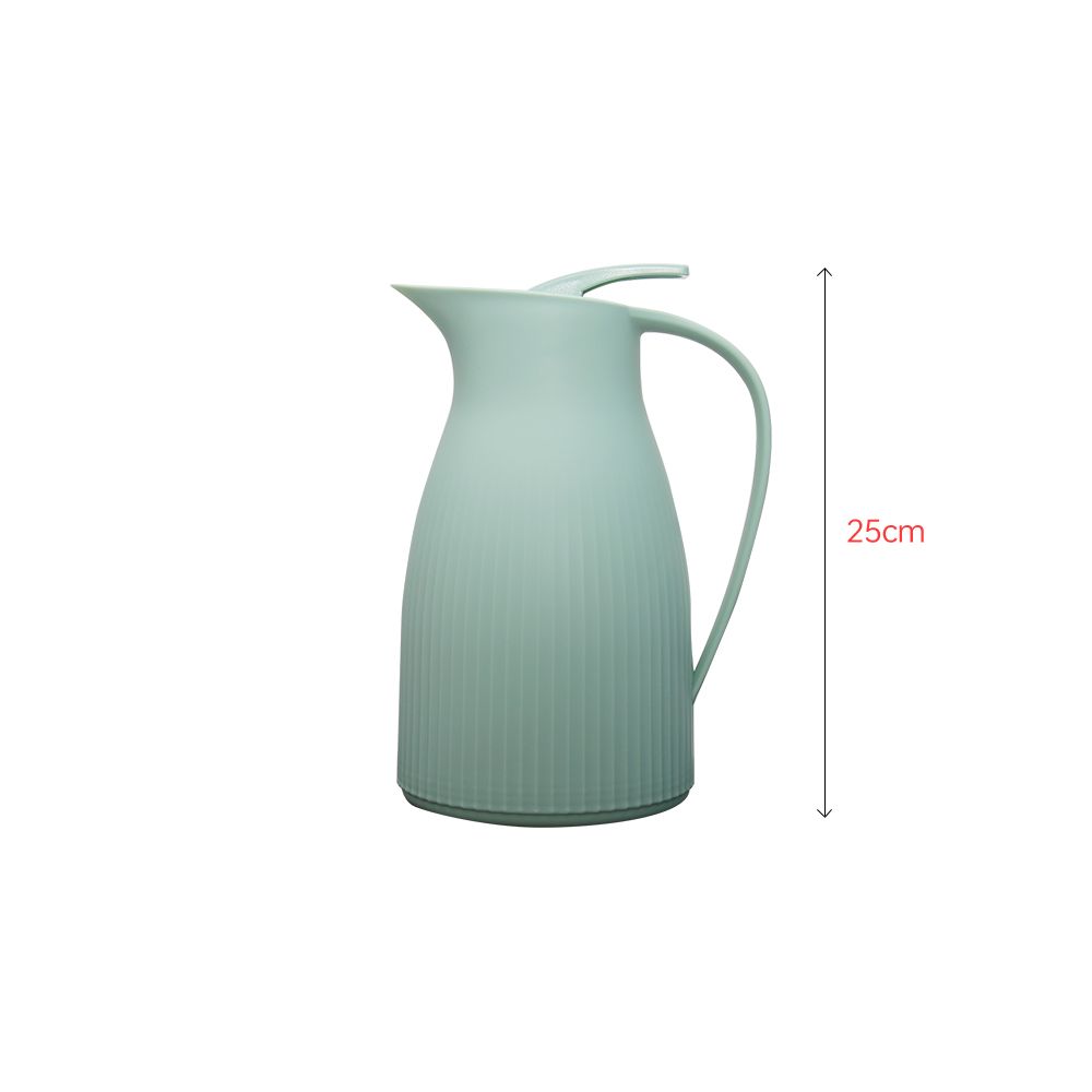 Green special design thermo pitcher with vertical line