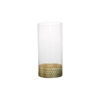 Wholesale factory price glass high vase with gold decoration bottom