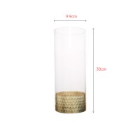 Wholesale factory price glass high vase with gold decoration bottom