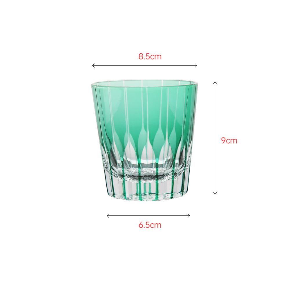 Luxury elegant green whisky glass tumbler with ancient classic feature design