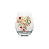 Mouth-blown clear crystal tumbler with customized decals