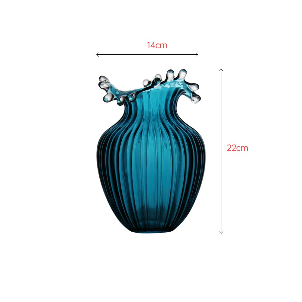 Blue hand-made glass classic vase decoration gift