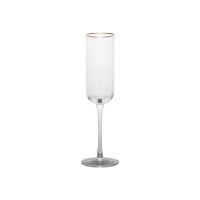 Mouth-blown champagne glass with luxury gold rim