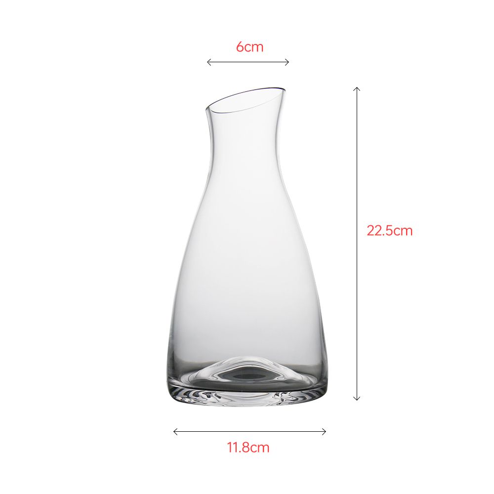 Bevell mouth wine decanter with mountain design inspiration bottom