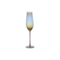 Luxury champagne glass with unique rainbow electroplating technique