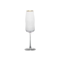 Luxury champagne glass with elegant gold rim painting