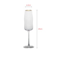 Luxury champagne glass with elegant gold rim painting