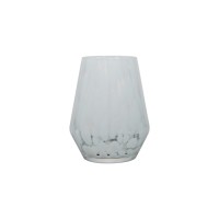 Clear glass with white dot tumbler