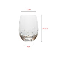 Mouth-blown clear crystal tumbler with customized gold pot decals