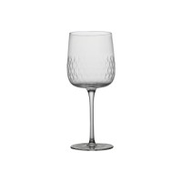 Luxury goblet wine glass with diamond texture in body