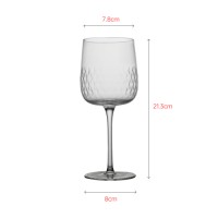 Luxury goblet wine glass with diamond texture in body