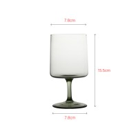 Crystal red wine glass regular design with spraying green color technique