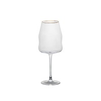 Luxury wine glass with elegant gold rim painting