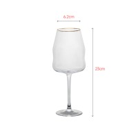 Luxury wine glass with elegant gold rim painting