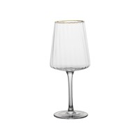 Luxury crystal wine glass with royal gold rim