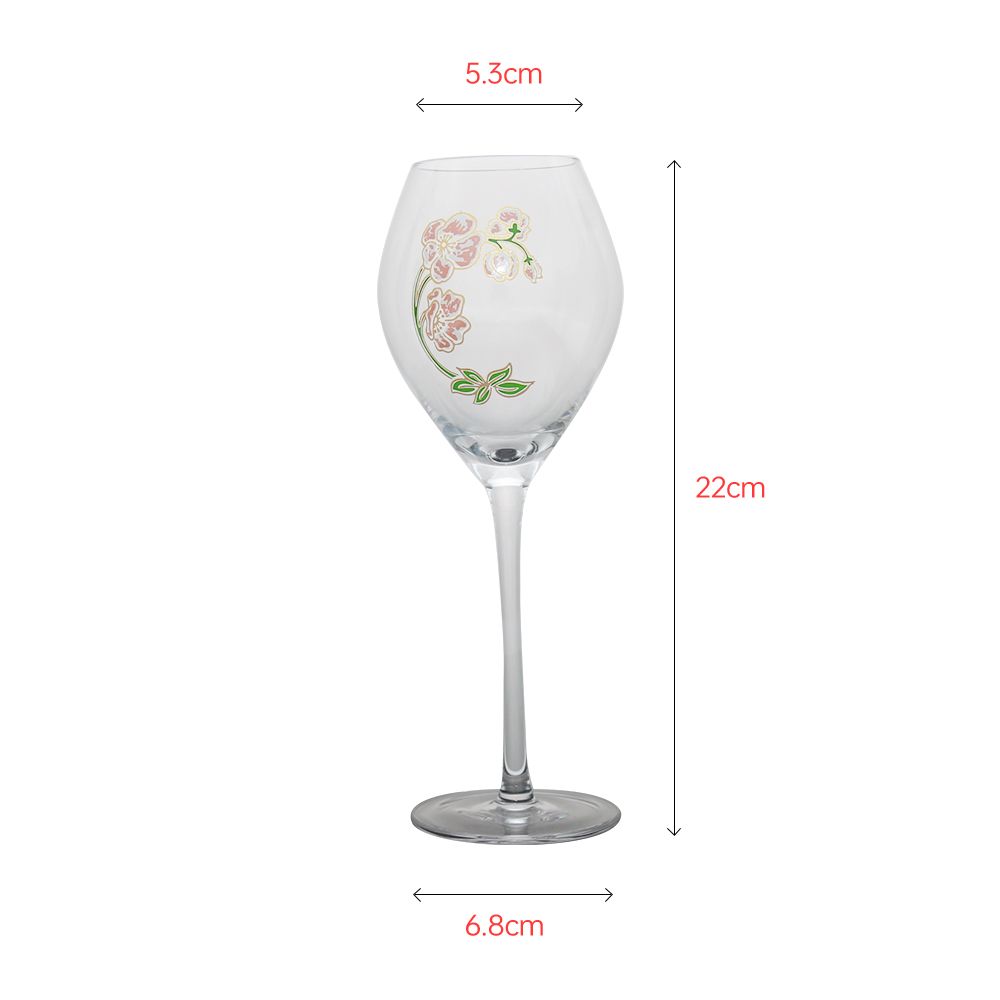 Crystal mouth-blown champagne glass goblet with customized decals