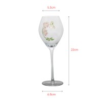 Crystal mouth-blown champagne glass goblet with customized decals