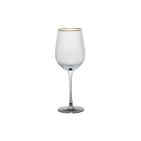 Luxury red wine glass with elegant gold rim painting