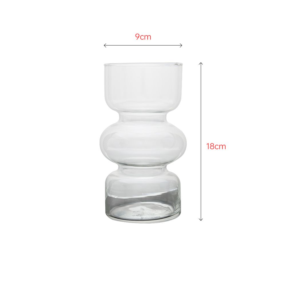 Clear glass vase with unique shape design