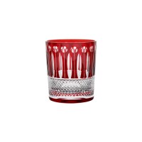 Luxury elegant red whisky glass tumbler with ancient classic feature design