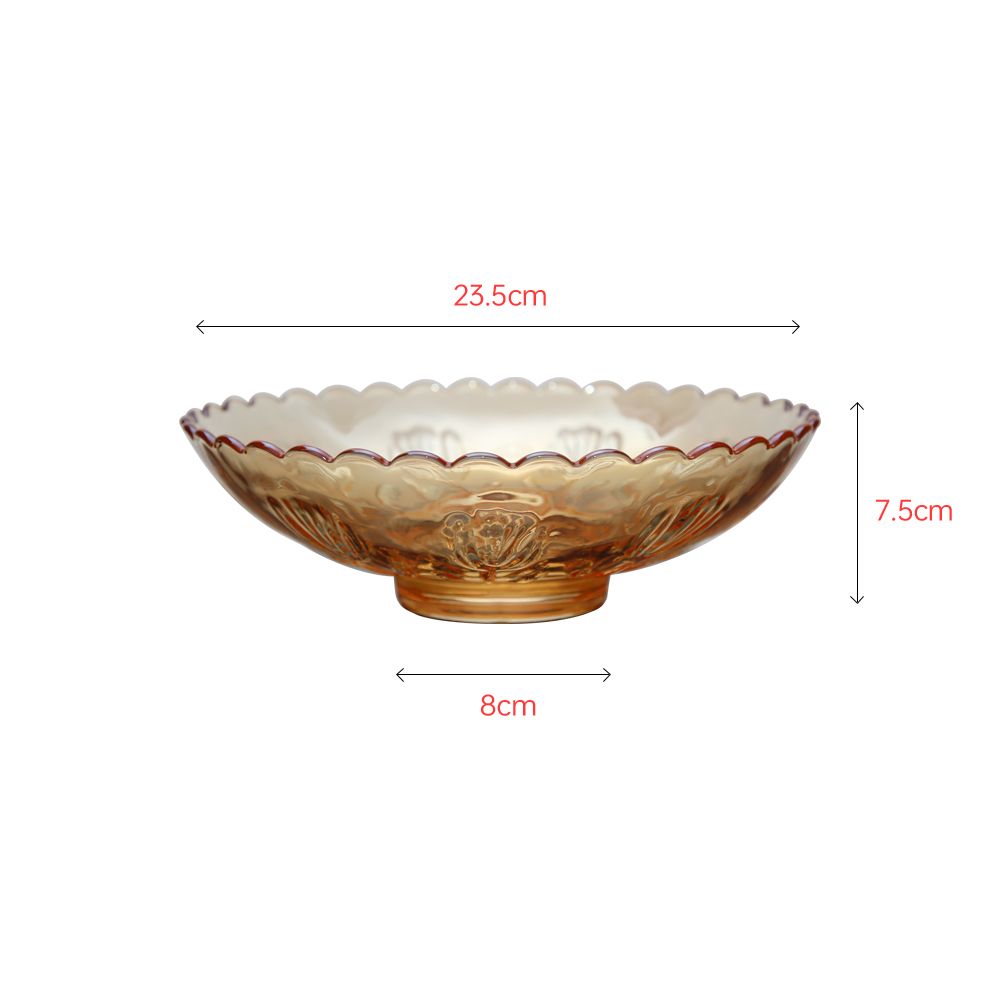 Ambor glass fruit bowl with unique pattern design