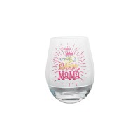 Mouth-blown clear crystal tumbler with customized decals