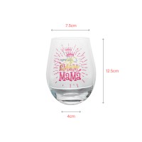 Mouth-blown clear crystal tumbler with customized decals