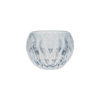 Clear glass pot with diamond like design shining when sun arise