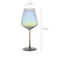 Luxury crystal wine glass with electroplating rainbow color