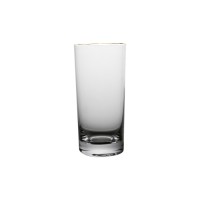 Mouth-blown clear crystal tumbler with gold rim painting