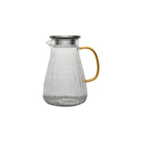 Clear borosillicate  water pitcher with unique line design