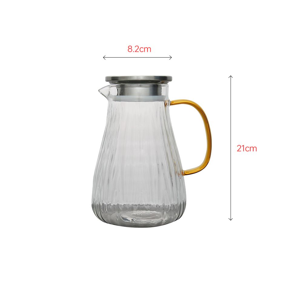 Clear borosillicate  water pitcher with unique line design