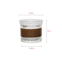 Clear crystal tumbler with bamboo protection circle