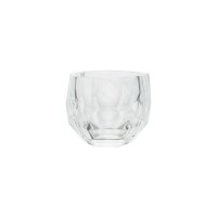 Clear glass pot with diamond like design shining when sun arise